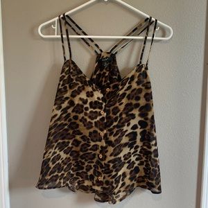 Cheetah Print cropped tank size small